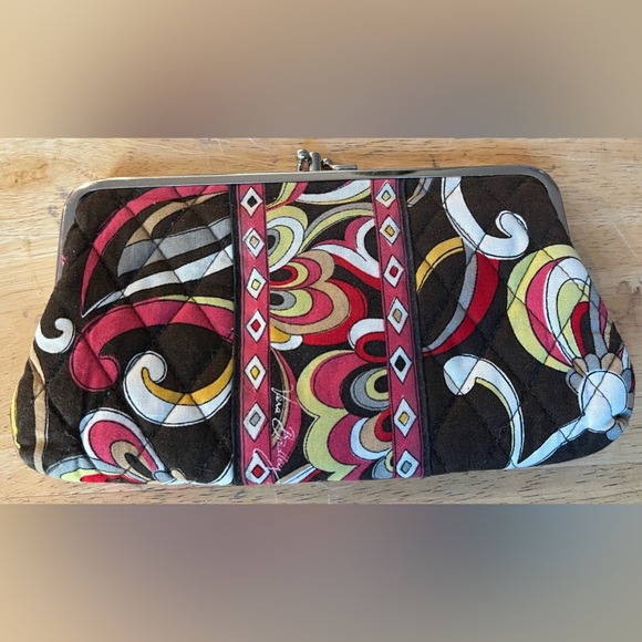 Vera Bradley Double Kiss Lock Clutch Wallet Puccini Retired Pattern Floral - Picture 2 of 10
